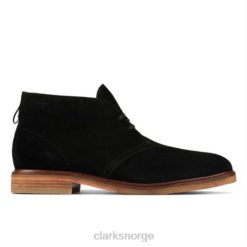 Clarks menn clarks svart semsket skinn clarkdale d bt 8N86P4353 svart semsket skinn