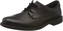 Clarks menn clarks svart skinn herre scala loop ungdomsskolesko med snøre 8N86P2665 Svart lær