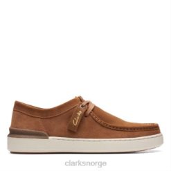 Clarks menn cognac semsket skinn court lite wally clarks 8N86P4452 konjakk semsket skinn