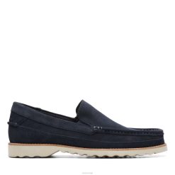 Clarks menn durleigh edge clarks marineblå semsket skinn 8N86P3711 marineblå semsket skinn