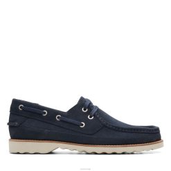Clarks menn durleigh sail clarks marine semsket skinn 8N86P3687 marineblå semsket skinn