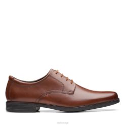 Clarks menn howard walk mørkt tan leather clarks mørk tan leather 8N86P5477 mørkt brunt skinn