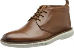 Clarks menn menns brantmid ankelstøvlett clarks dark tan lea 8N86P2565 mørk brun lea