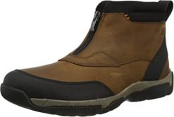 Clarks menn menns grove zip ii chelsea boot mørkebrunt skinn clarks 8N86P2774 mørkebrunt skinn