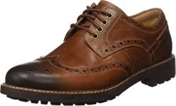 Clarks menn montacute wing herrebrogue brun mørk tan lea clarks 8N86P2334 brun mørk tan lea