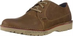 Clarks menn mørkt brunt skinn clarks menn vargo plaoxford 8N86P1051 mørkt brunt skinn