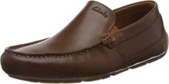 Clarks menn mørkt brunt skinn herre markman plamoccasin clarks 8N86P652 mørkt brunt skinn
