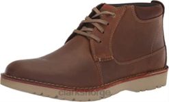 Clarks menn mørkt brunt skinn vargo mid ankelstøvlett clarks for menn 8N86P1964 mørkt brunt skinn