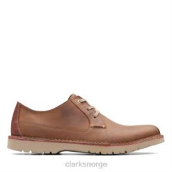 Clarks menn mørkt brunt skinn vargo plain clarks 8N86P4508 mørkt brunt skinn