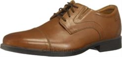 Clarks menn mørkt brunt skinn whiddon-hette for menn oxford clarks 8N86P1164 mørkt brunt skinn