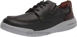 Clarks menn svart skinn clarks drivway lav båtsko for menn 8N86P2080 Svart lær