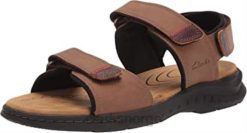 Clarks menn tan leather menn hapsford creek sandal clarks 8N86P1860 brunt skinn