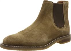 Clarks menn taupe semsket skinn clarks jaxen chelsea boot for menn 8N86P2387 taupe semsket skinn