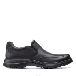 Clarks menn un brawley step clarks sort tumlet skinn 8N86P3637 sort tumlet skinn