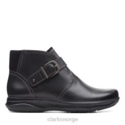 Clarks unisex appley mid black leather clarks 8N86P4134 Svart lær