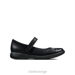 Clarks unisex clarks etch spark inf g passform svart skinn 8N86P4682 Svart lær