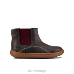 Clarks unisex clarks flash sea fst f passe mørk grå lea 8N86P4786 mørk grå lea