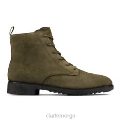 Clarks unisex clarks mørk oliven semsket griff blonder 8N86P4225 mørk oliven semsket skinn
