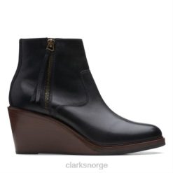 Clarks unisex clarks svart skinn clarkdale2 glidelås 8N86P4145 Svart lær