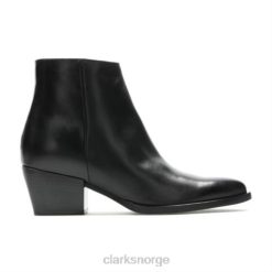 Clarks unisex clarks svart skinn isabella2 glidelås 8N86P4129 Svart lær