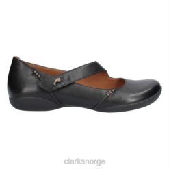 Clarks unisex felicia plum clarks svart skinn 8N86P4069 Svart lær