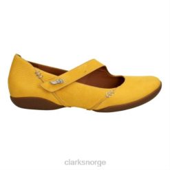 Clarks unisex gul lavt skinn clarks felicia plomme 8N86P4064 gult skinn