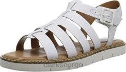 Clarks unisex lydie kona åpen tå skinn gladiator sandal hvit skinn clarks 8N86P2270 hvitt skinn