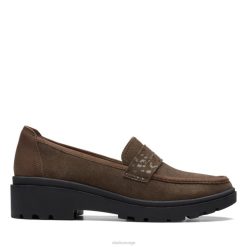 Clarks unisex mørk oliven semsket skinn clarks calla ease mørk oliven semsket skinn 8N86P6243 mørk oliven semsket skinn