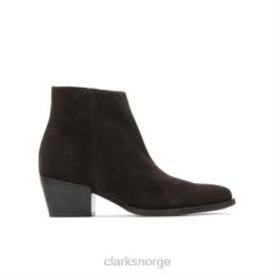 Clarks unisex mørkebrun semsket skinn clarks isabella 2 glidelås 8N86P4131 mørk brun semsket skinn