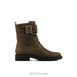 Clarks unisex mørkt olivenskinn clarks orinoco2 blonder 8N86P4107 mørkt olivenskinn
