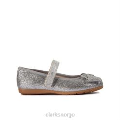 Clarks unisex sølv skinn dansesløyfe inf g passform clarks 8N86P4732 sølv skinn
